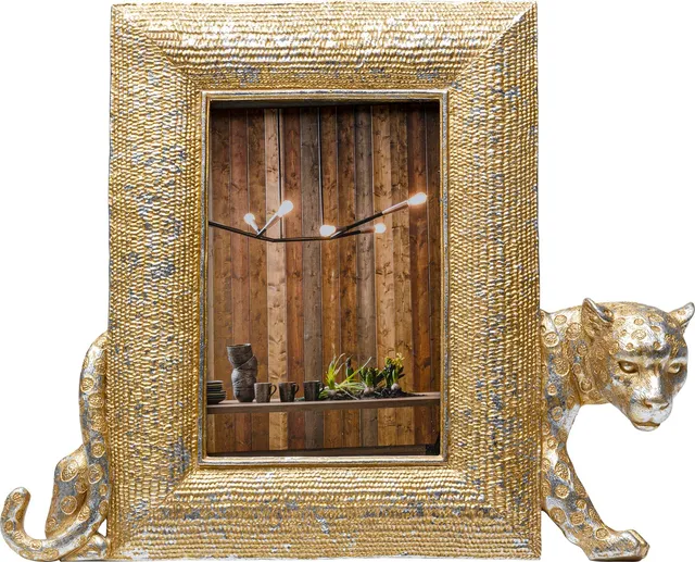 kare-design-leopard-bilderrahmen-gold-handbemalt-25x28-5x4-5-cm image 1