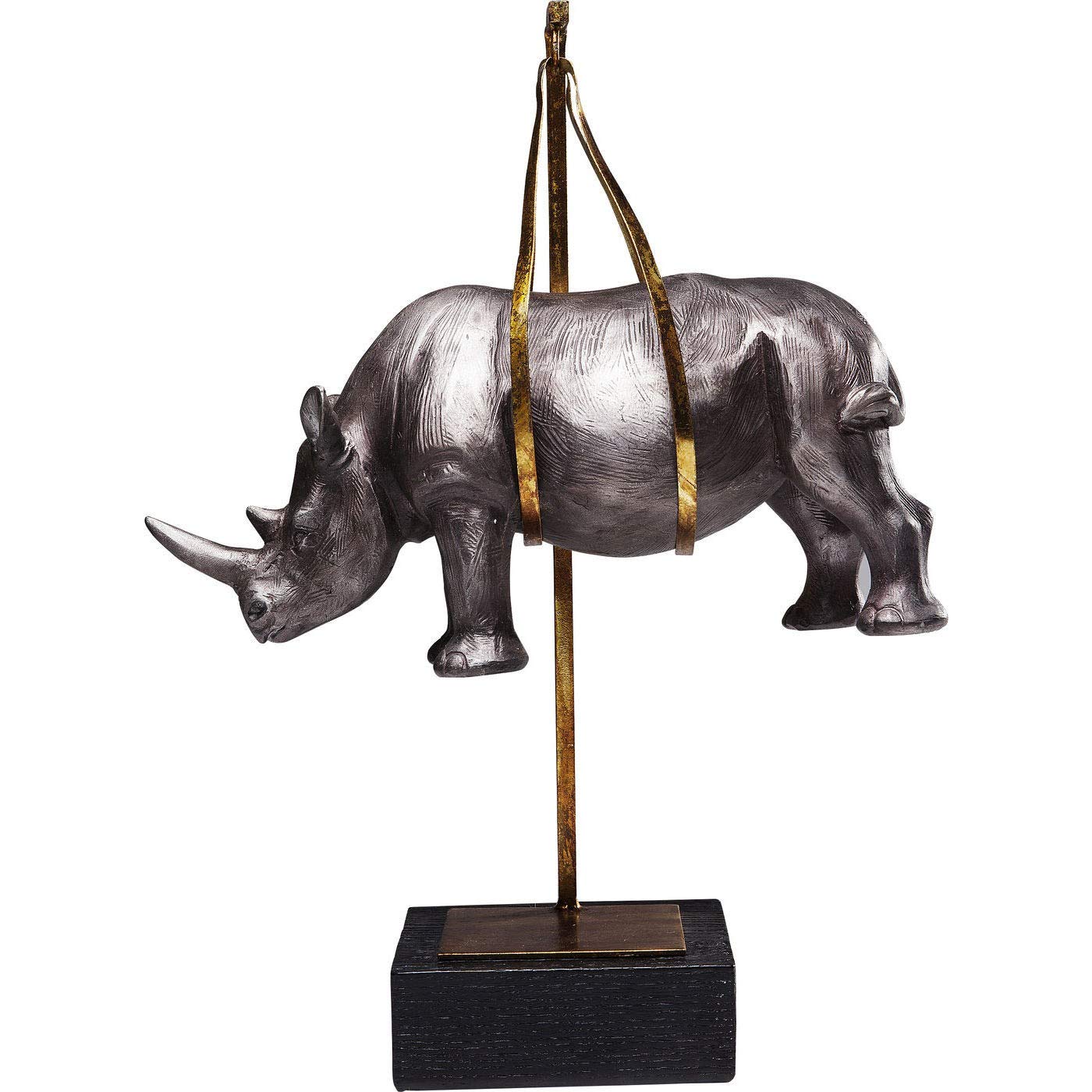 kare-design-hanging-rhino-deko-figur-nashorn-grau-gold-43x26x15-cm image 1