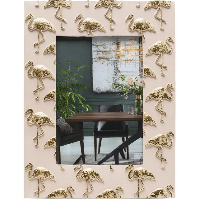 kare-design-bilderrahmen-flamingo-13x18-cm-vintage-rahmen-gold-26x21-cm image 1