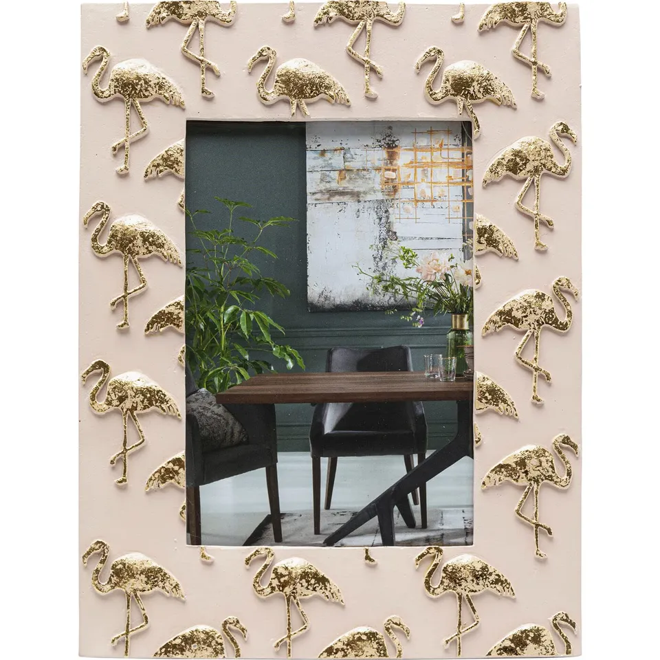 kare-design-bilderrahmen-flamingo-13x18-cm-vintage-rahmen-gold-26x21-cm image 1