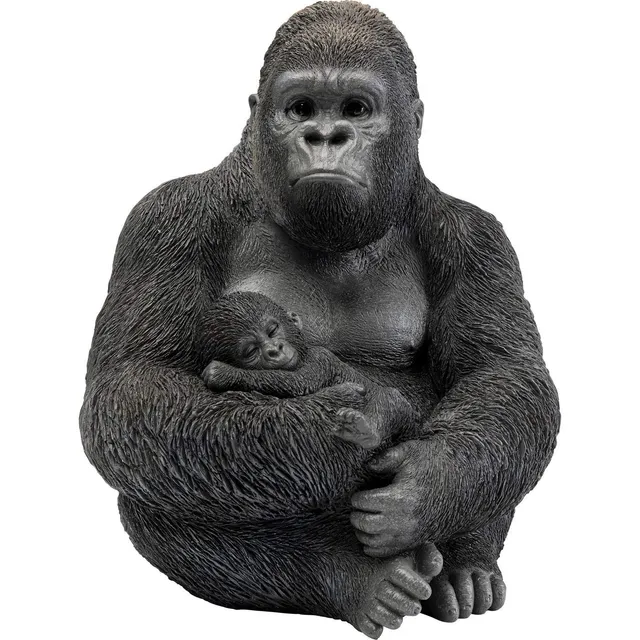 kare-design-deko-objekt-cuddle-gorilla-family-schwarz-40x33x31-cm image 1