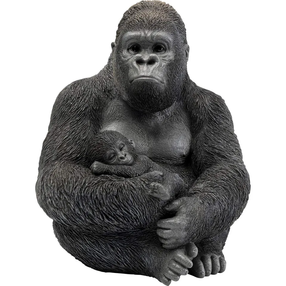 kare-design-deko-objekt-cuddle-gorilla-family-schwarz-40x33x31-cm image 1