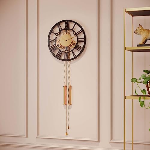 kare-design-wanduhr-clockwork-schwarz-gold-126x46-cm-xl-vintage-industrial image 6
