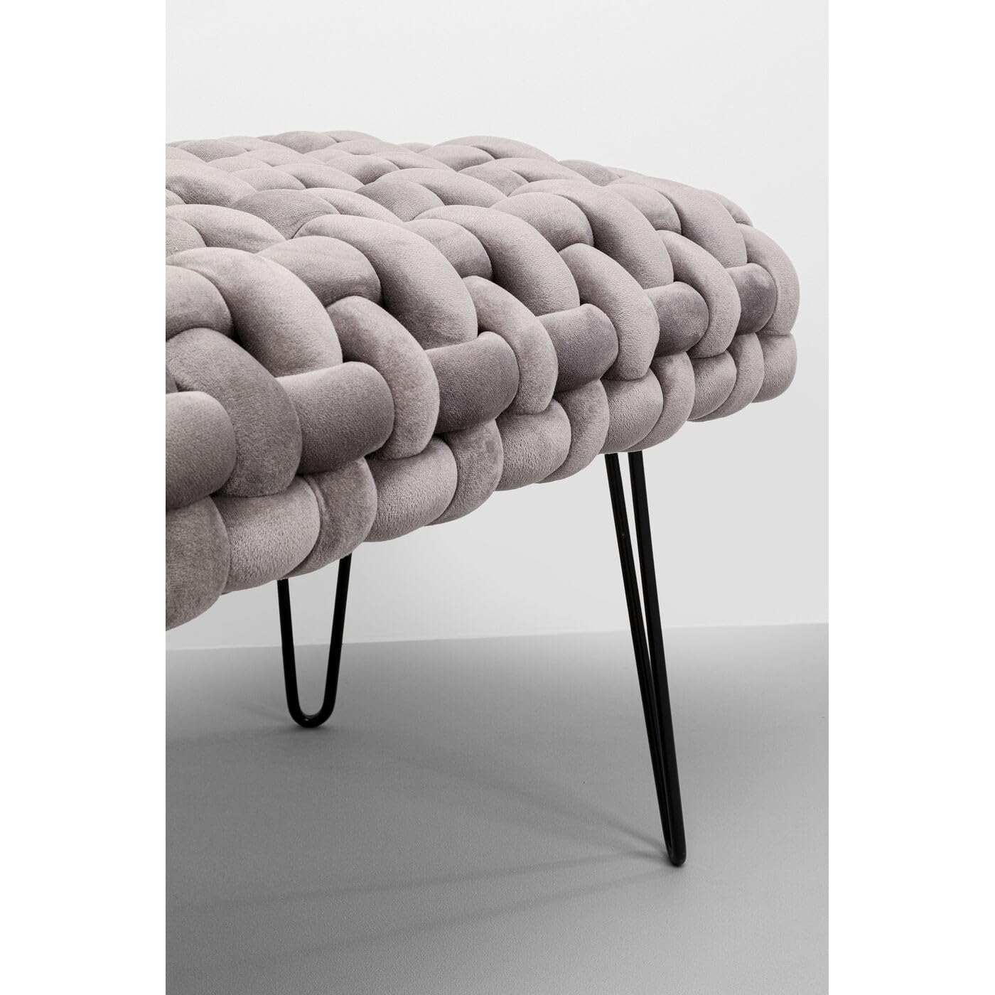 kare-design-bank-weave-samt-grau-128-cm-sitzbank image 6