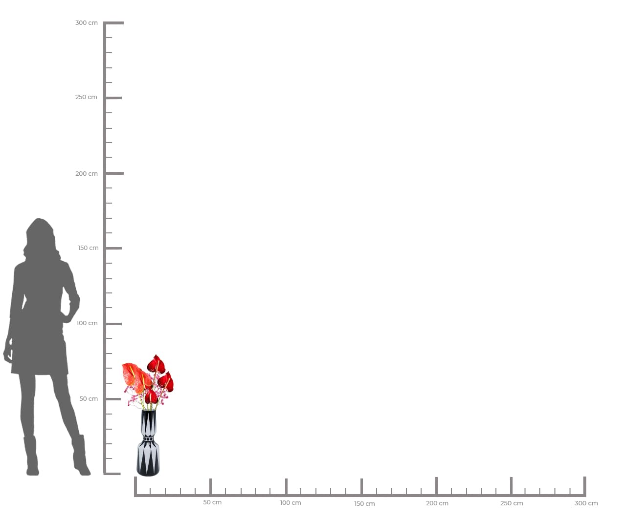 kare-design-vase-brillar-blumenvase-44-cm-schwarz-wei-glas image 3