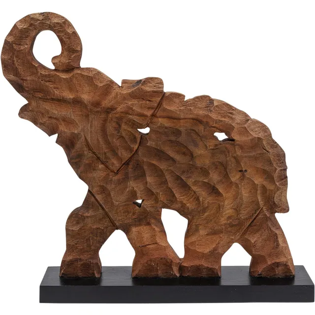 kare-design-deko-objekt-frame-happy-elephant-elefant-aus-naturholz-56x52cm image 1