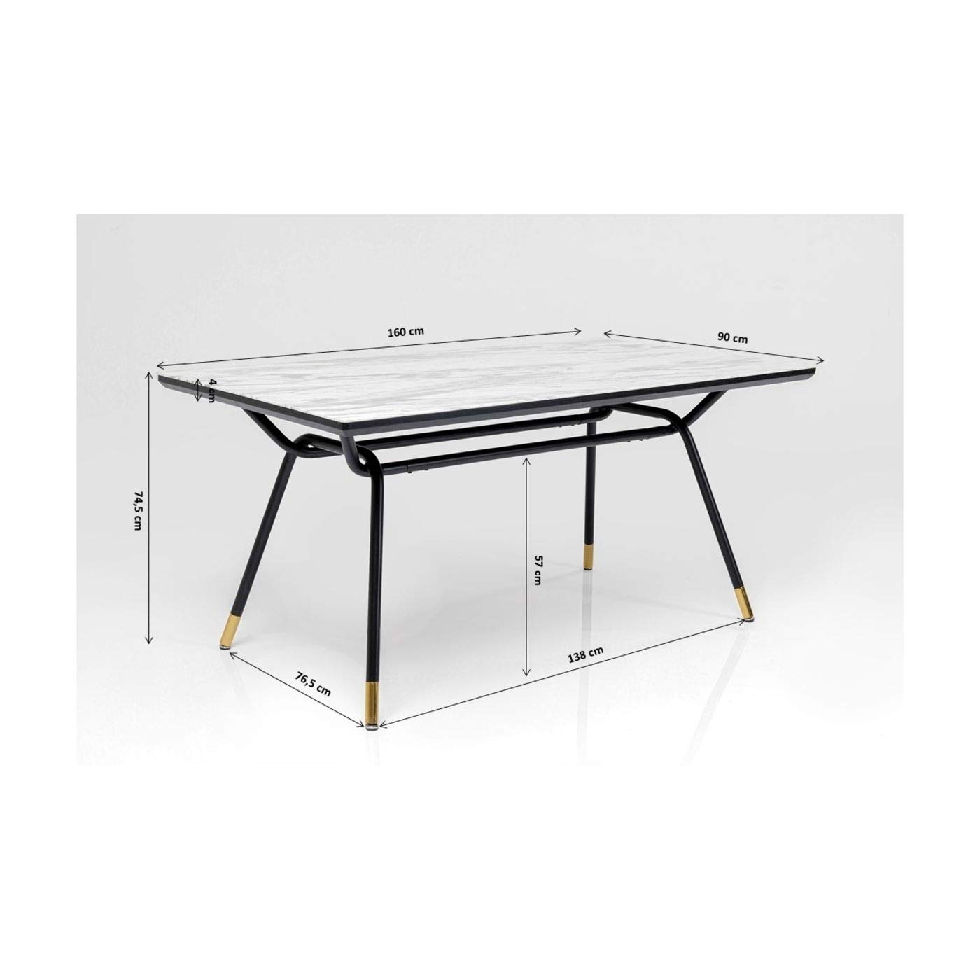 kare-design-tisch-south-beach-esstisch-marmor-look-glas-75x160x90-cm-schwarz-wei image 3