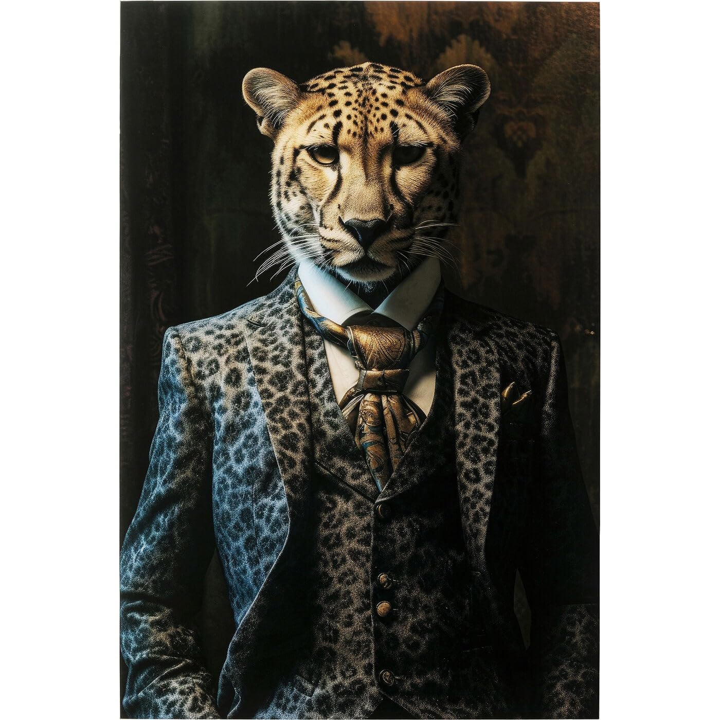 kare-design-mister-leo-wandbild-150x100-cm-glas-leopard image 1