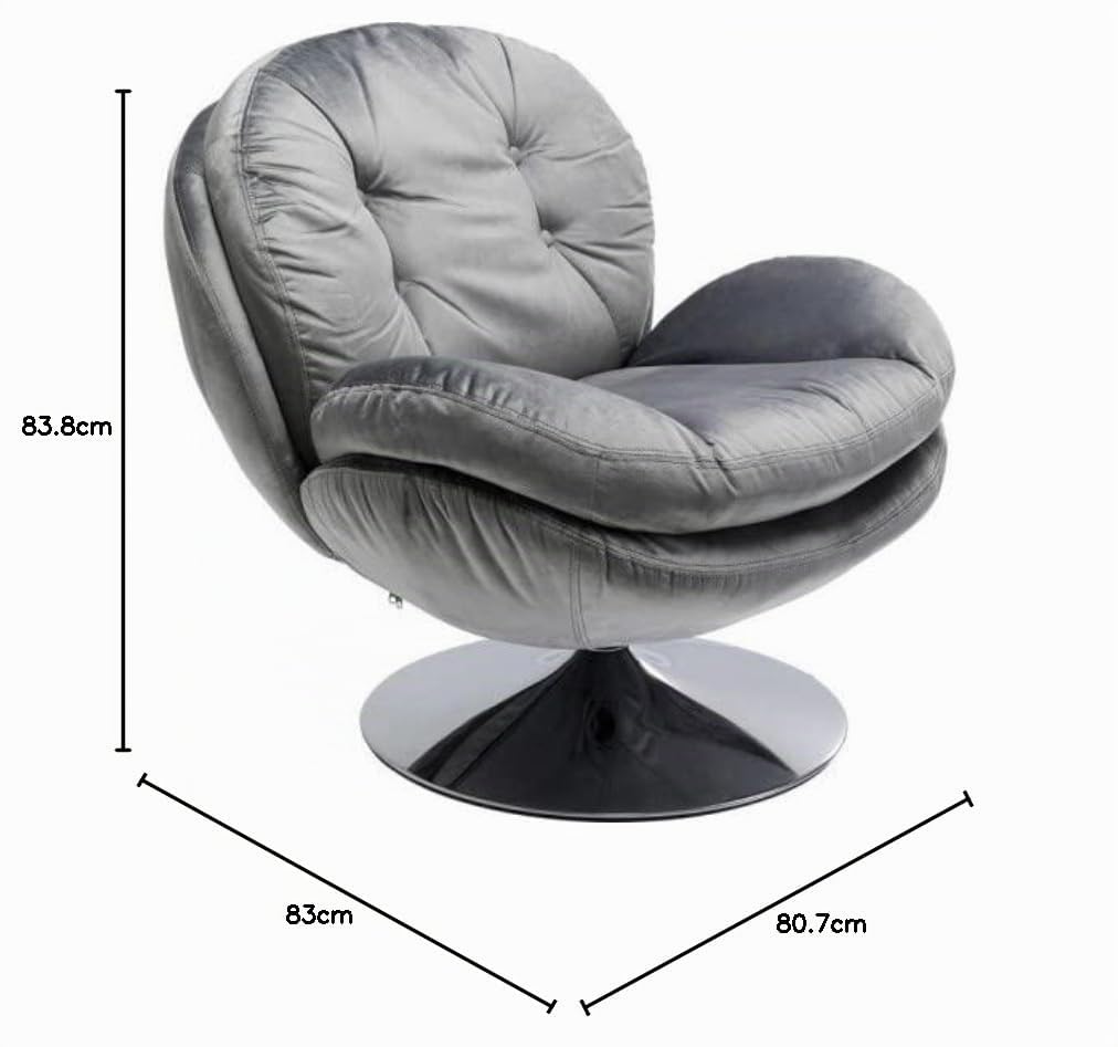 kare-design-drehsessel-cosy-grau-84x81x83-cm-polstersessel-samtoptik-retro image 3