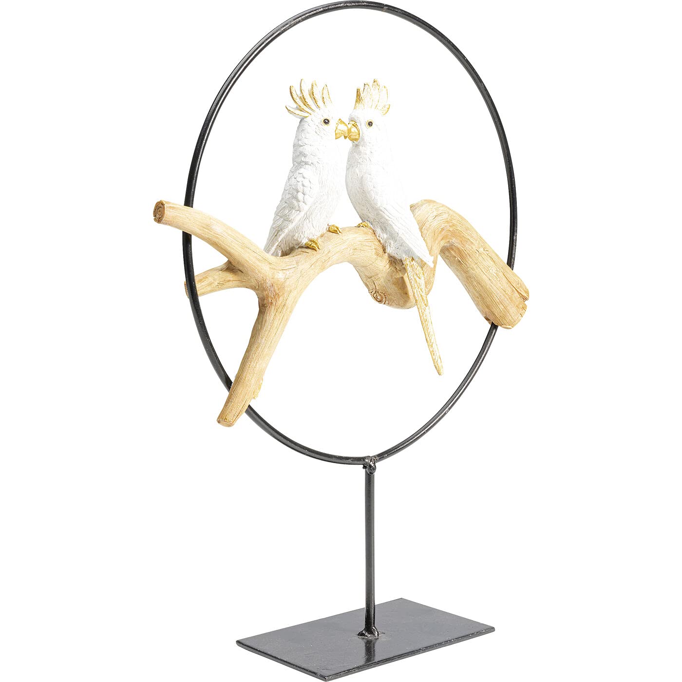 kare-design-objekt-parrots-in-love-35cm-wei-deko-papageienpaar-metall image 3