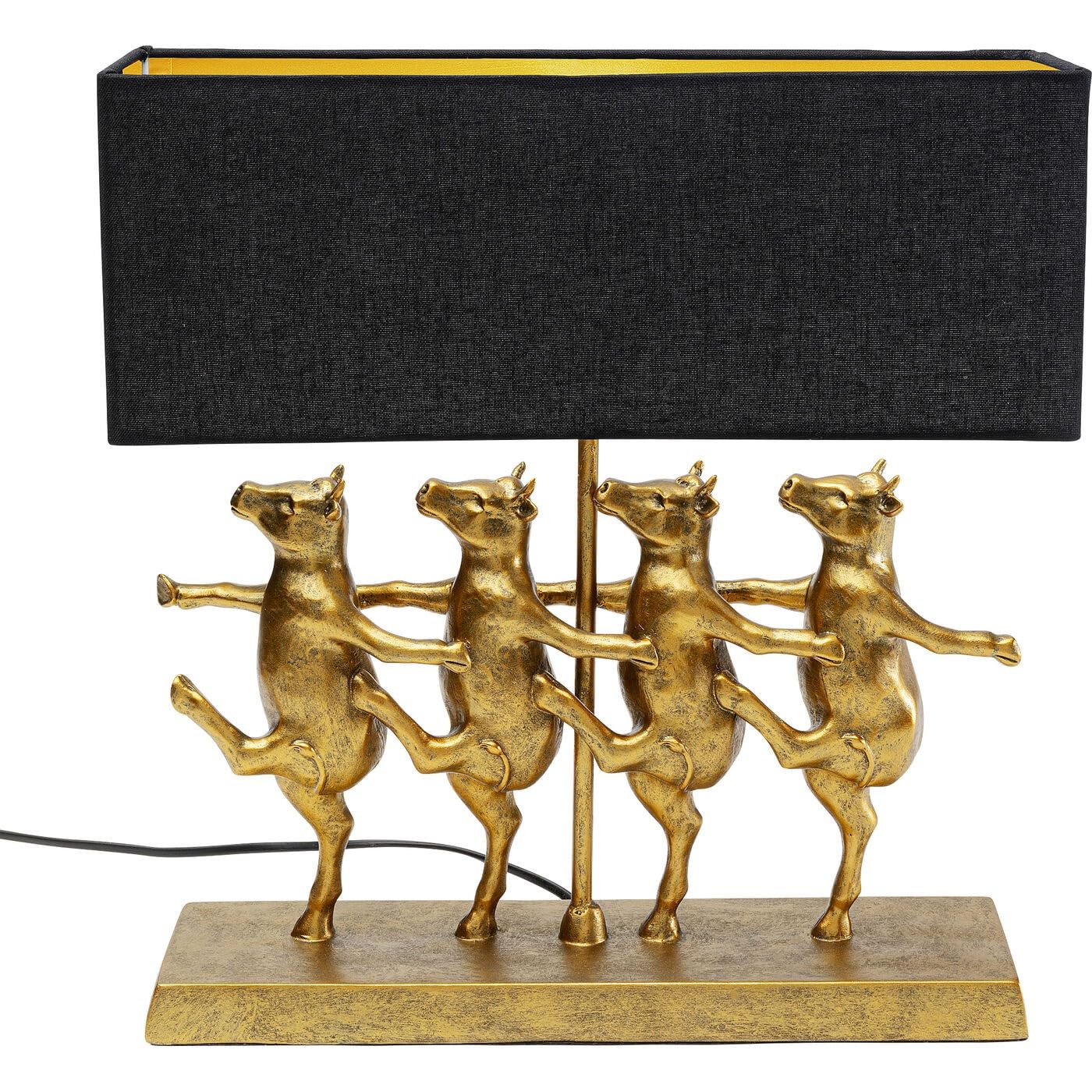 kare-design-dancing-cows-tischlampe-schwarz-gold-43-5-cm image 1