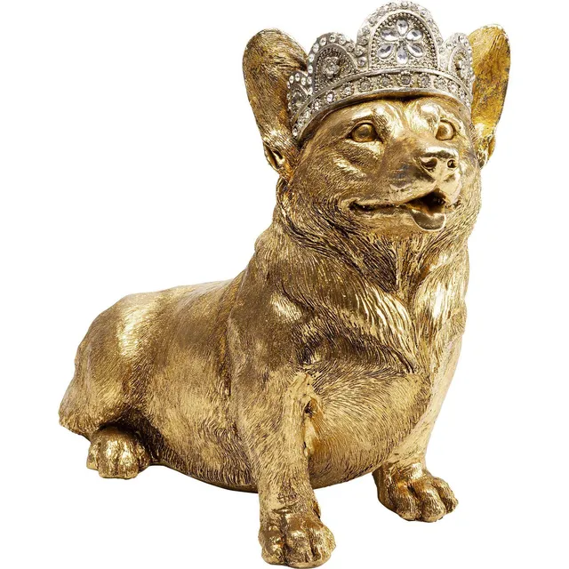 kare-design-royal-sitting-corgi-deko-objekt-gold-37x45x23-cm image 1