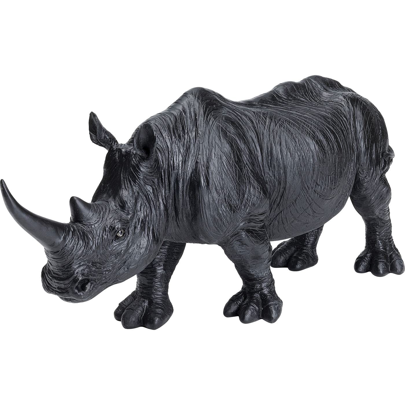 kare-design-deko-figur-walking-rhino-schwarz-108-cm-handbemalt image 1