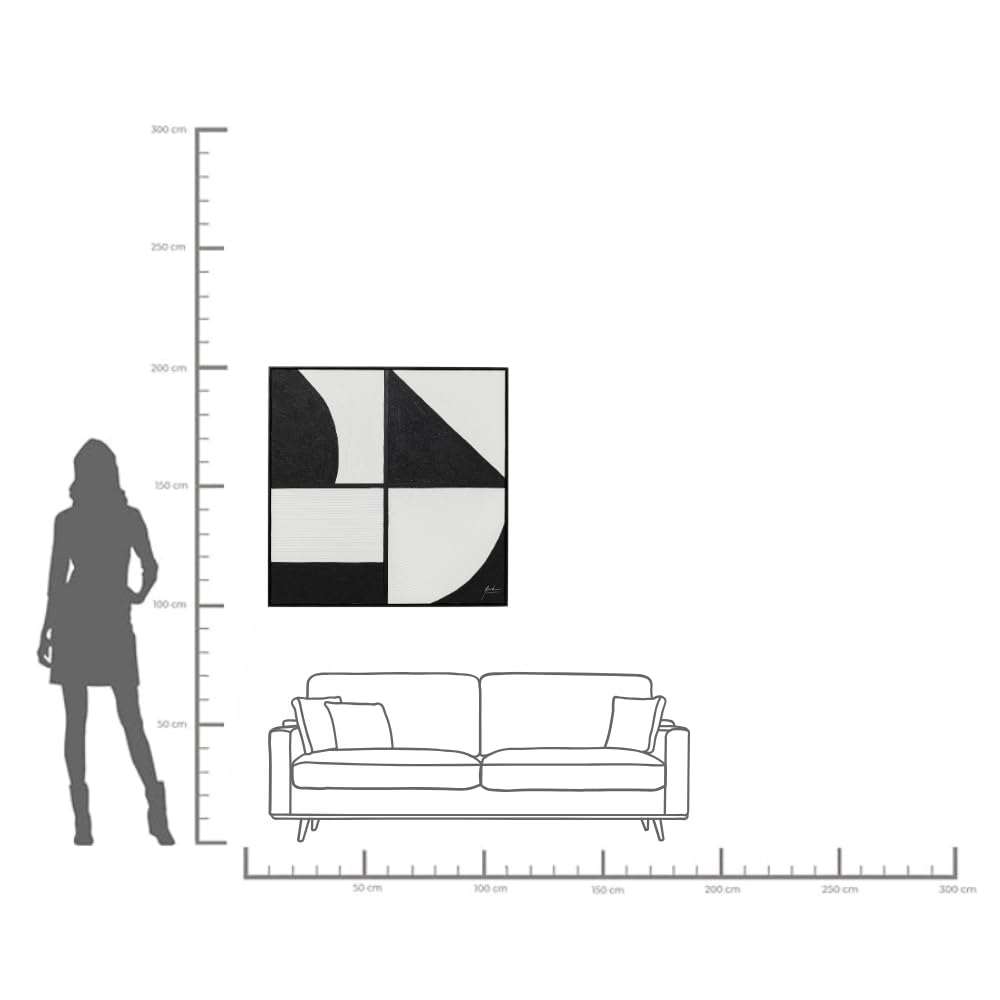 kare-design-bild-mit-rahmen-modulo-schwarz-wei-100x100cm-leinwandbild-abstrakt-m image 3