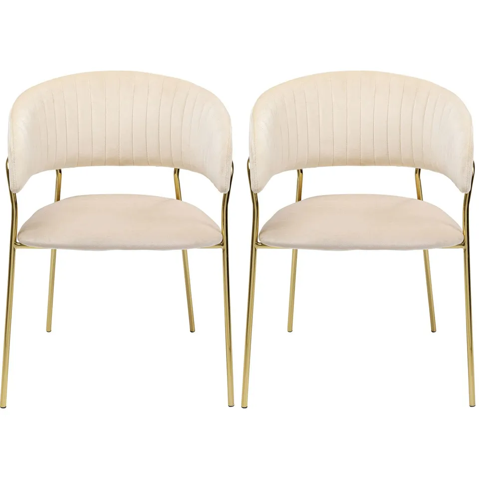 kare-design-armlehnenstuhl-belle-2er-set-creme-78x57x54-cm-polsterstuhl-mit-stah image 1
