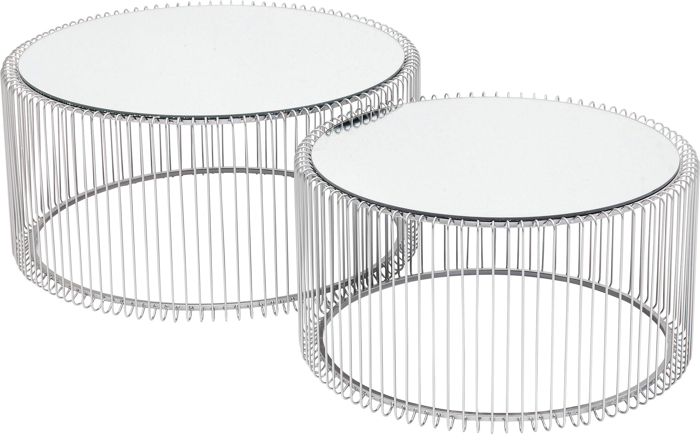 kare-design-couchtisch-wire-silber-2er-set-rund-glas-63-53-cm image 1