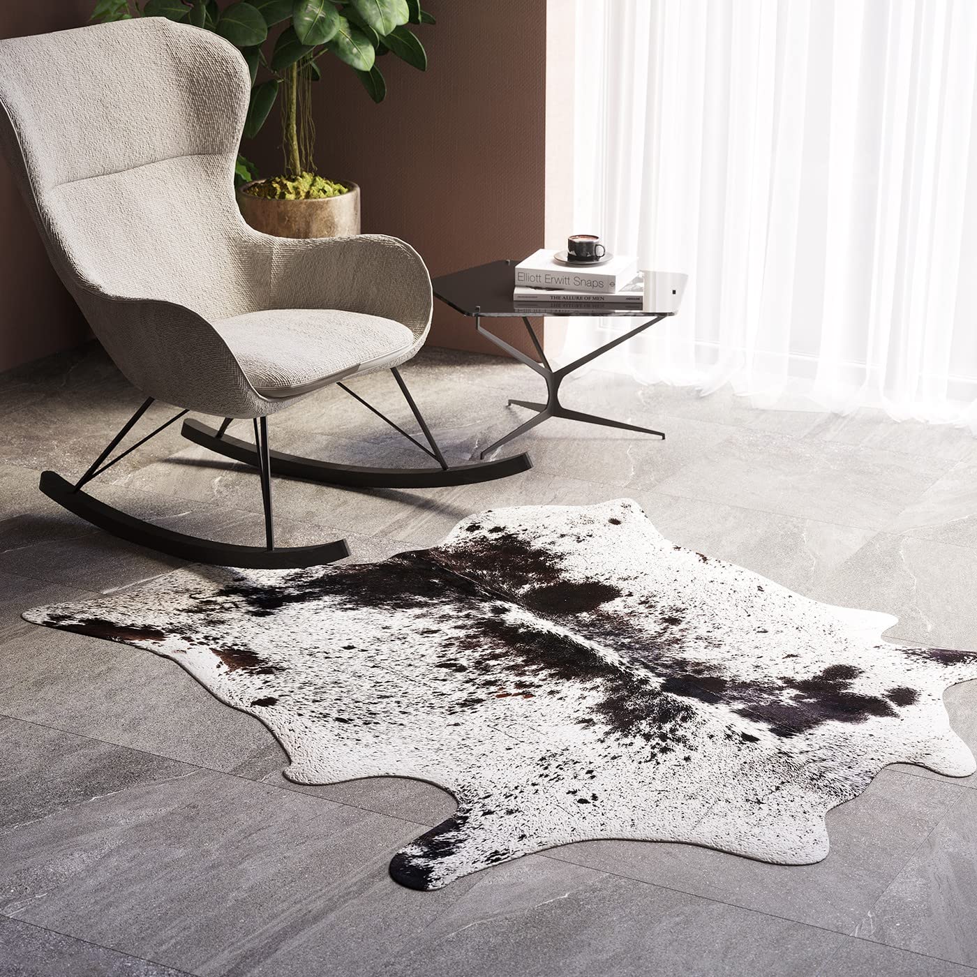 kare-design-teppich-hide-schwarz-wei-219x242-cm image 2