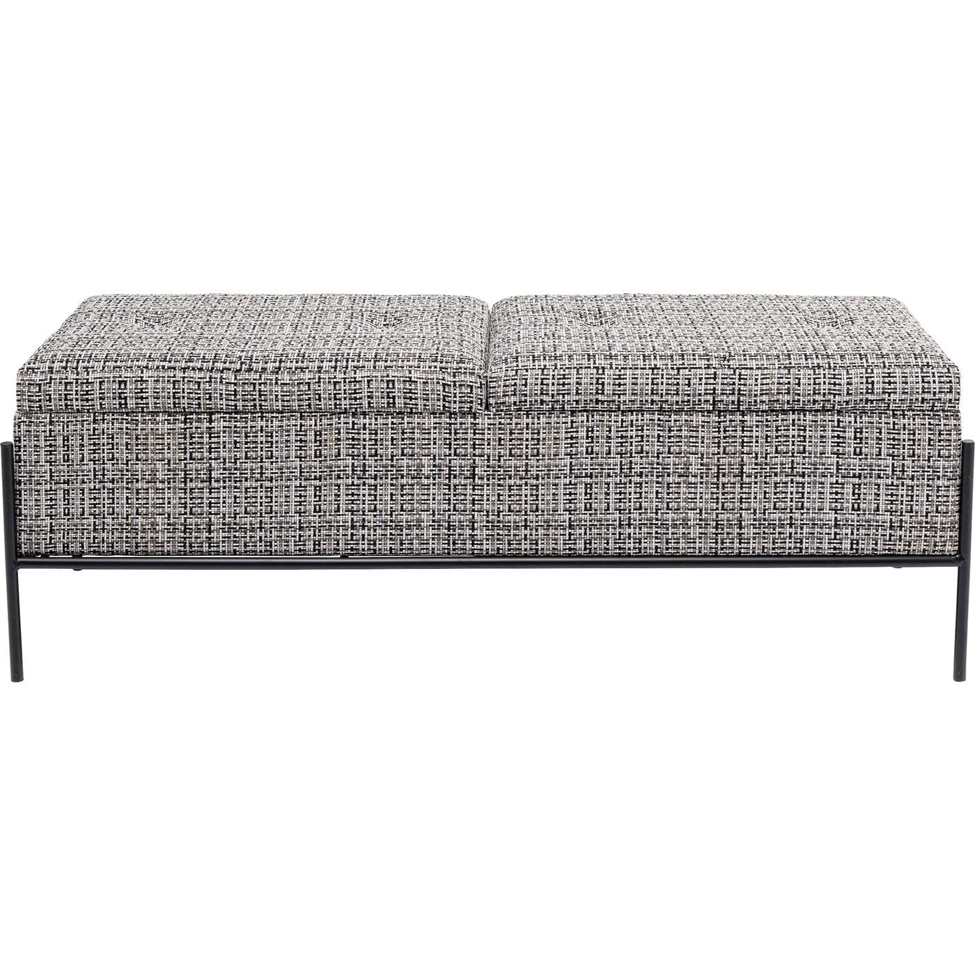 kare-design-bank-storage-schwarz-wei-sitzbank-mit-2-f-chern-43x120x40cm image 1