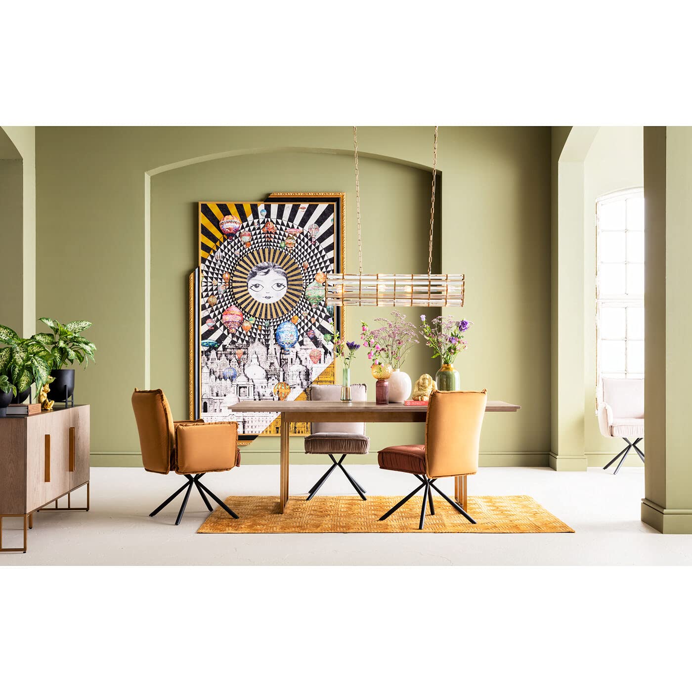 kare-design-stuhl-chelsea-grau-samtoptik-drehstuhl-91x50x60-cm image 2
