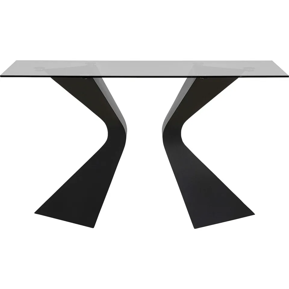 kare-design-gloria-konsole-schwarz-stahlgestell-glasplatte-140x45-cm image 1