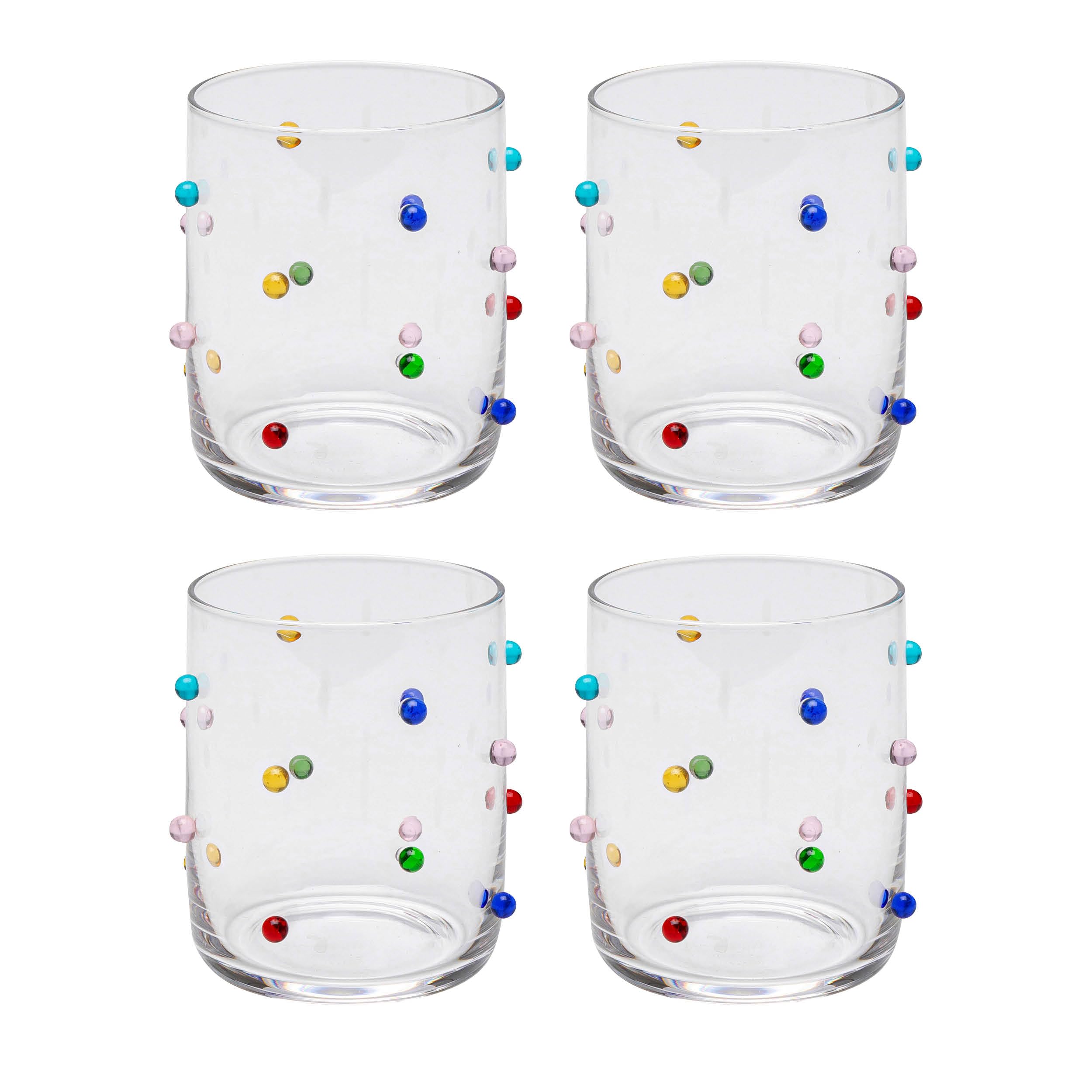 kare-design-glas-dots-gl-ser-set-4-teilig-bunt-305-ml-3d-punkte image 1