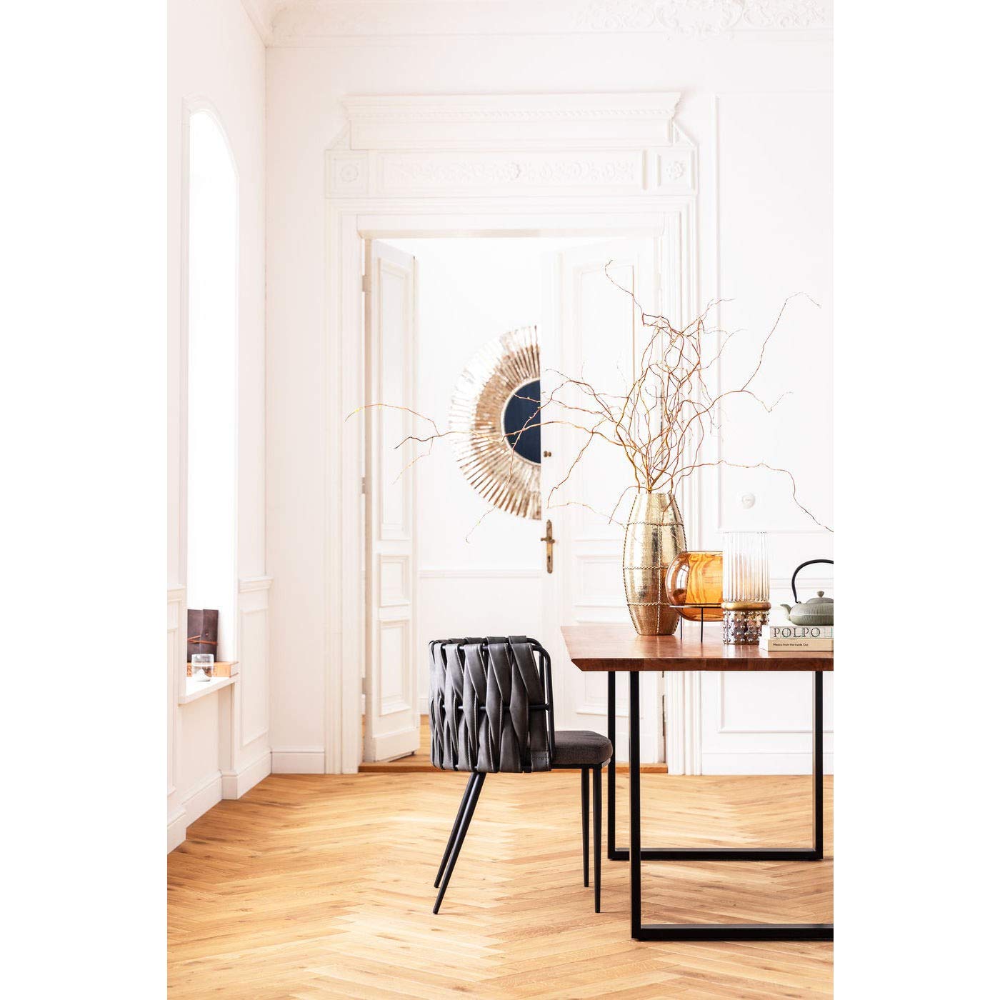 kare-design-vase-la-glas-klar-gold-glasvase-zylinder image 3