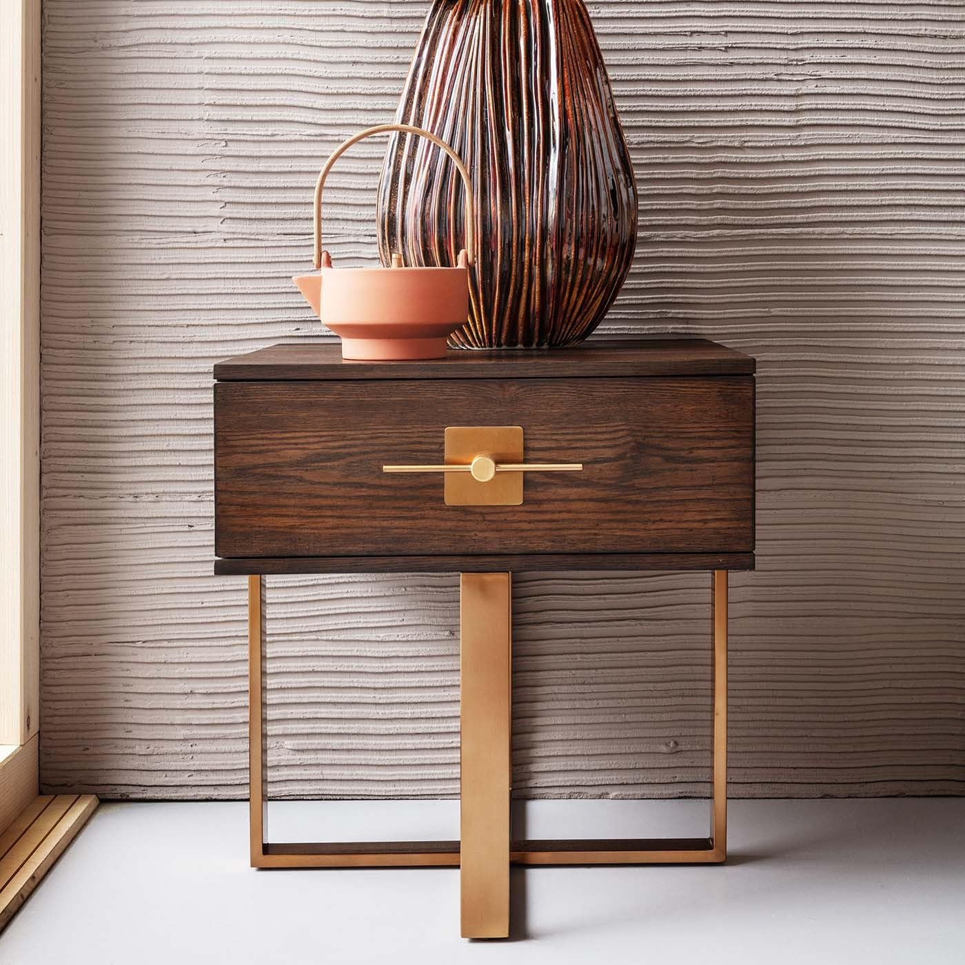 kare-design-kommode-osaka-braun-60x55x55-cm-holz-edelstahl image 2