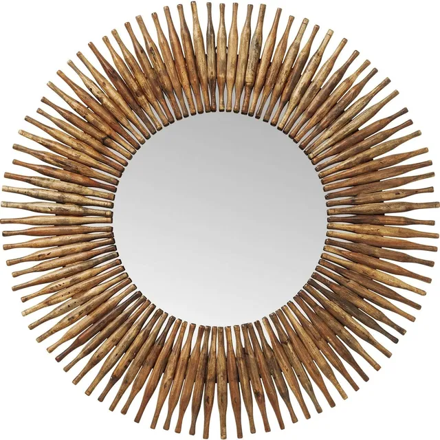kare-design-spiegel-sunlight-rund-braun-holzrahmen-120cm-122x122x5cm image 1