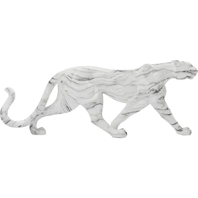 kare-design-leopard-marble-deko-objekt-129-cm-xl-fiberglas-figur-silber image 1