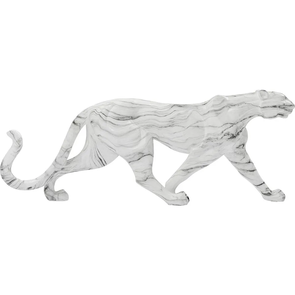 kare-design-leopard-marble-deko-objekt-129-cm-xl-fiberglas-figur-silber image 1