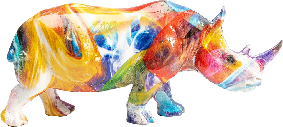 kare-design-dekofigur-colored-rhino-mehrfarbig-17x8x6-cm image 1