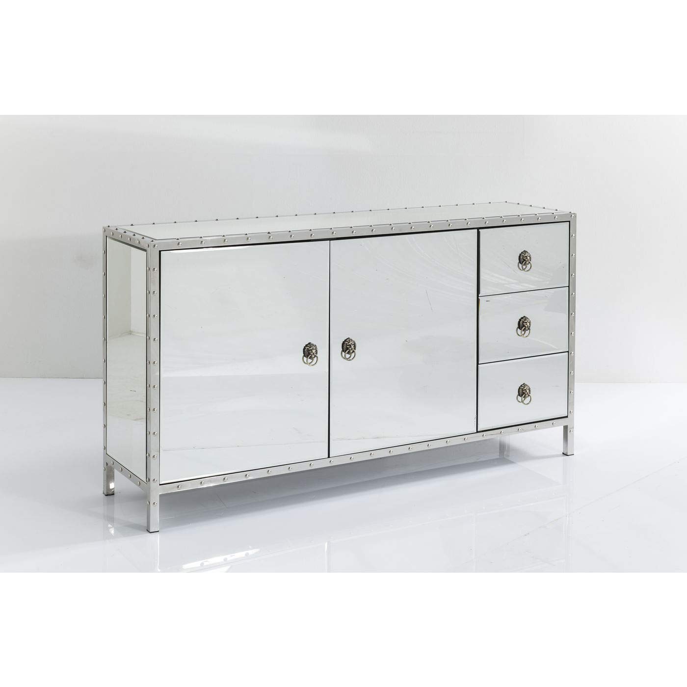 kare-design-sideboard-rivet-140-cm-verspiegelte-kommode-mit-nieten-und-l-wenkopf image 4