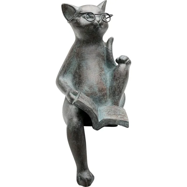 kare-design-deko-figur-cats-life-grau-schwarz-28x12x6-cm image 1
