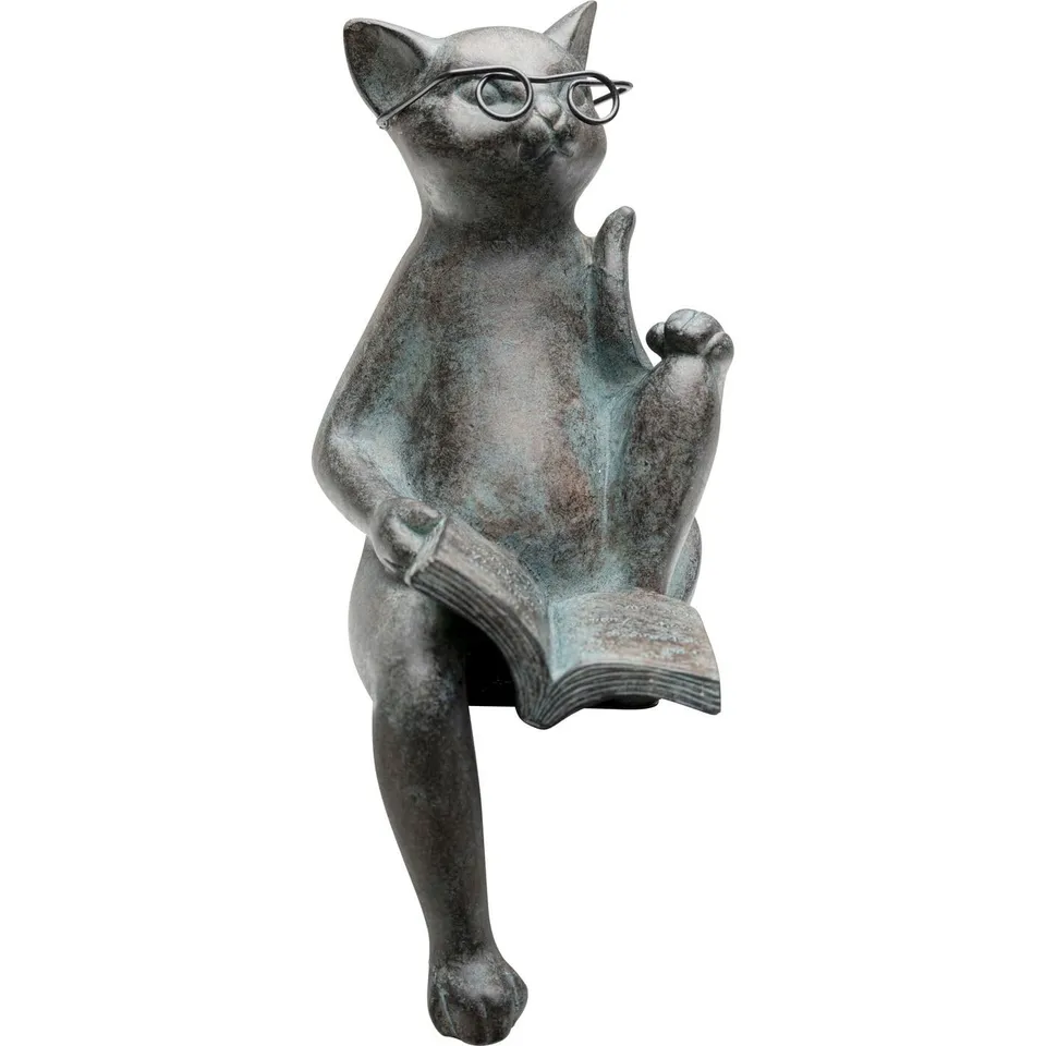 kare-design-deko-figur-cats-life-grau-schwarz-28x12x6-cm image 1
