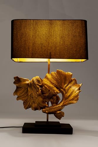 kare-design-tischleuchte-betta-fish-gold-schwarz-e27-leinen-schirm image 8