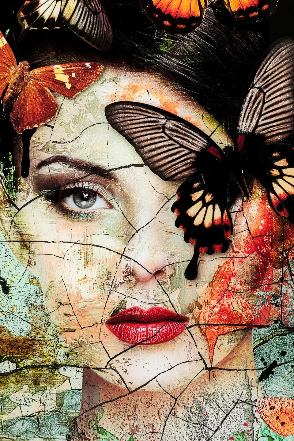 kare-design-glasbild-lady-butterfly-blau-150x100cm-wandbild-aus-glas image 1