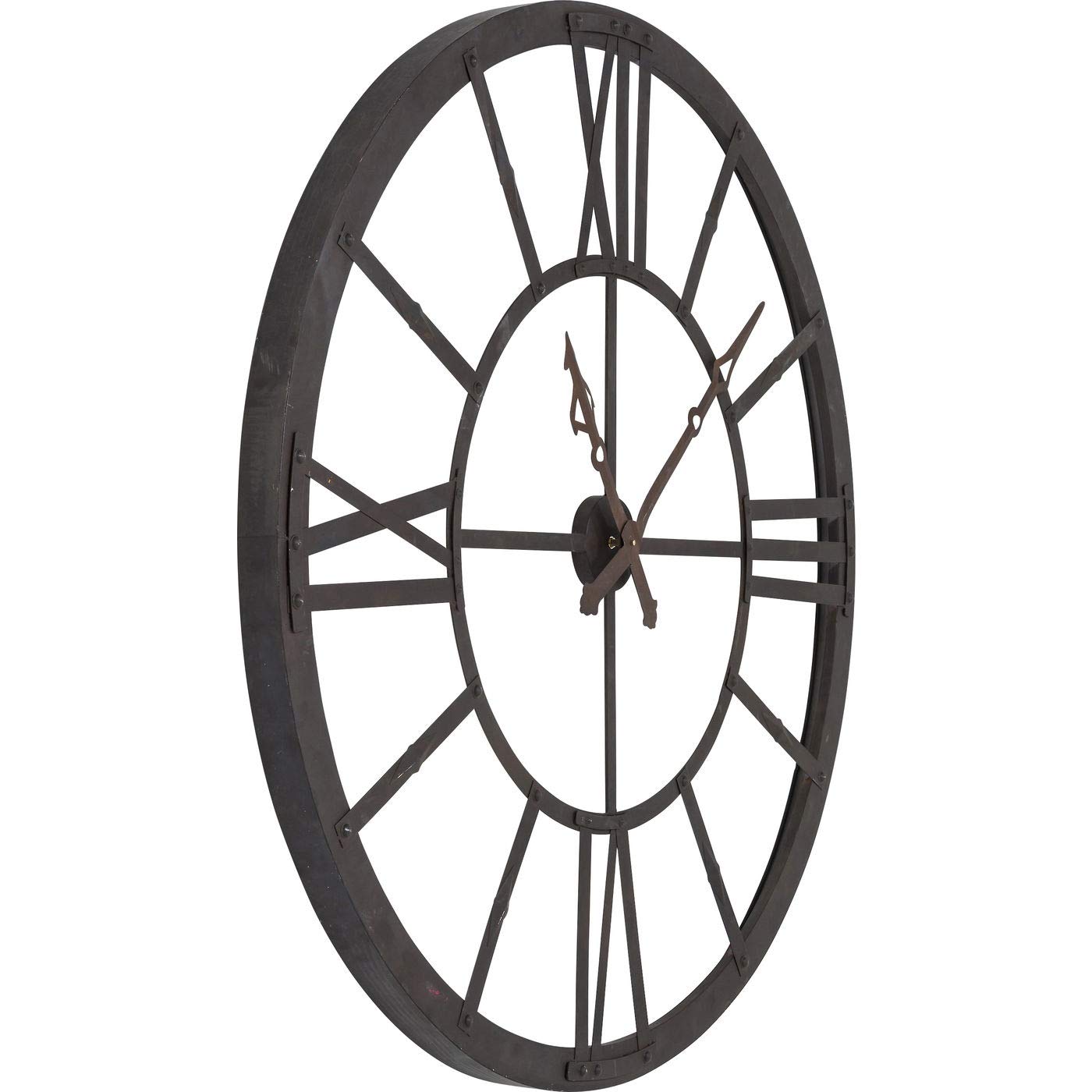 kare-design-wanduhr-factory-led-xxl-vintage-industrie-uhr-braun-121x121x8-5-cm image 5