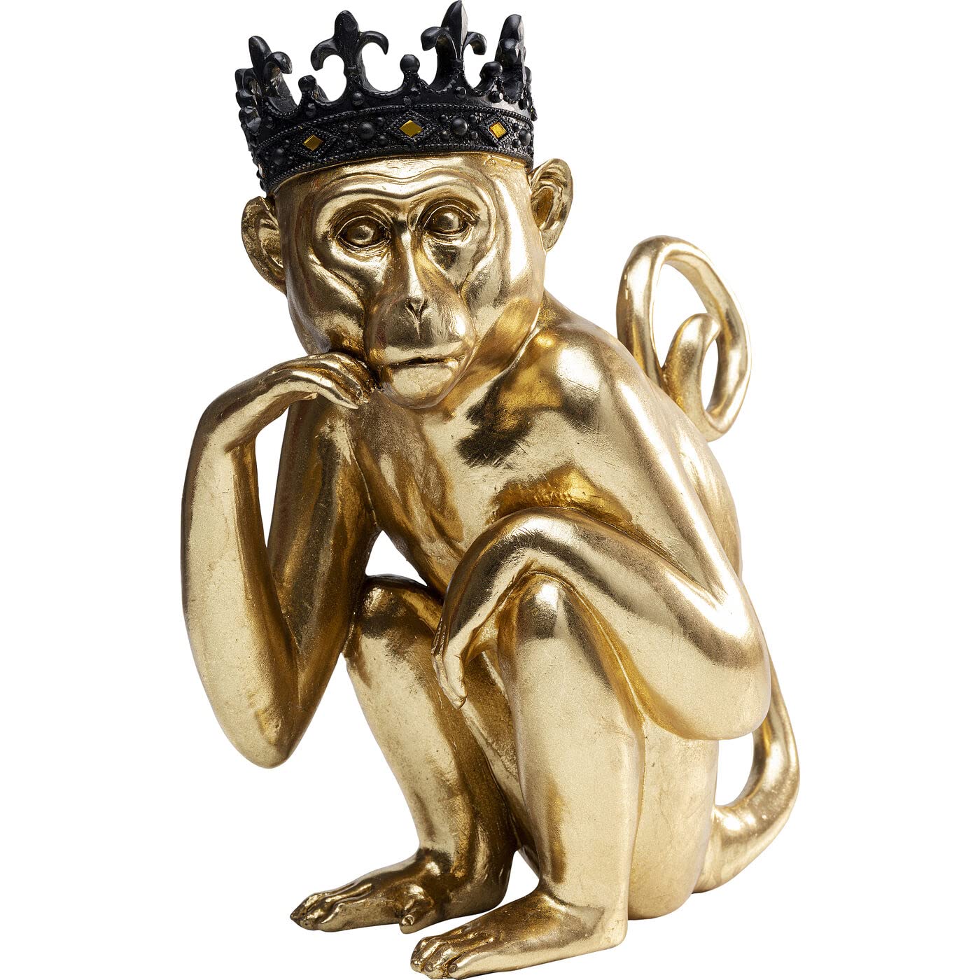 kare-design-deko-figur-king-lui-gold-affe-tierfigur-35-cm-polyresin-gold-schwarz image 1