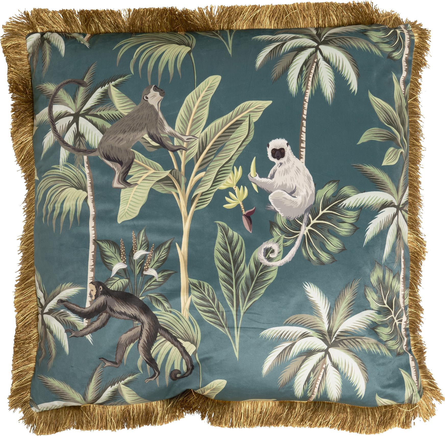 kare-design-jungle-fever-dekokissen-55x55-cm-mehrfarbig-mit-fransen image 1