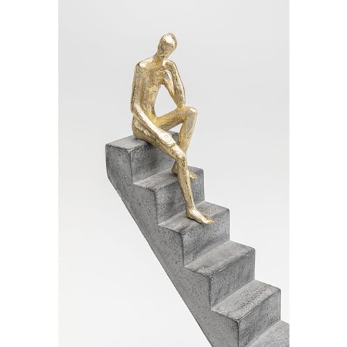 kare-design-deko-objekt-stairway-grau-gold-37-cm-skulptur image 7