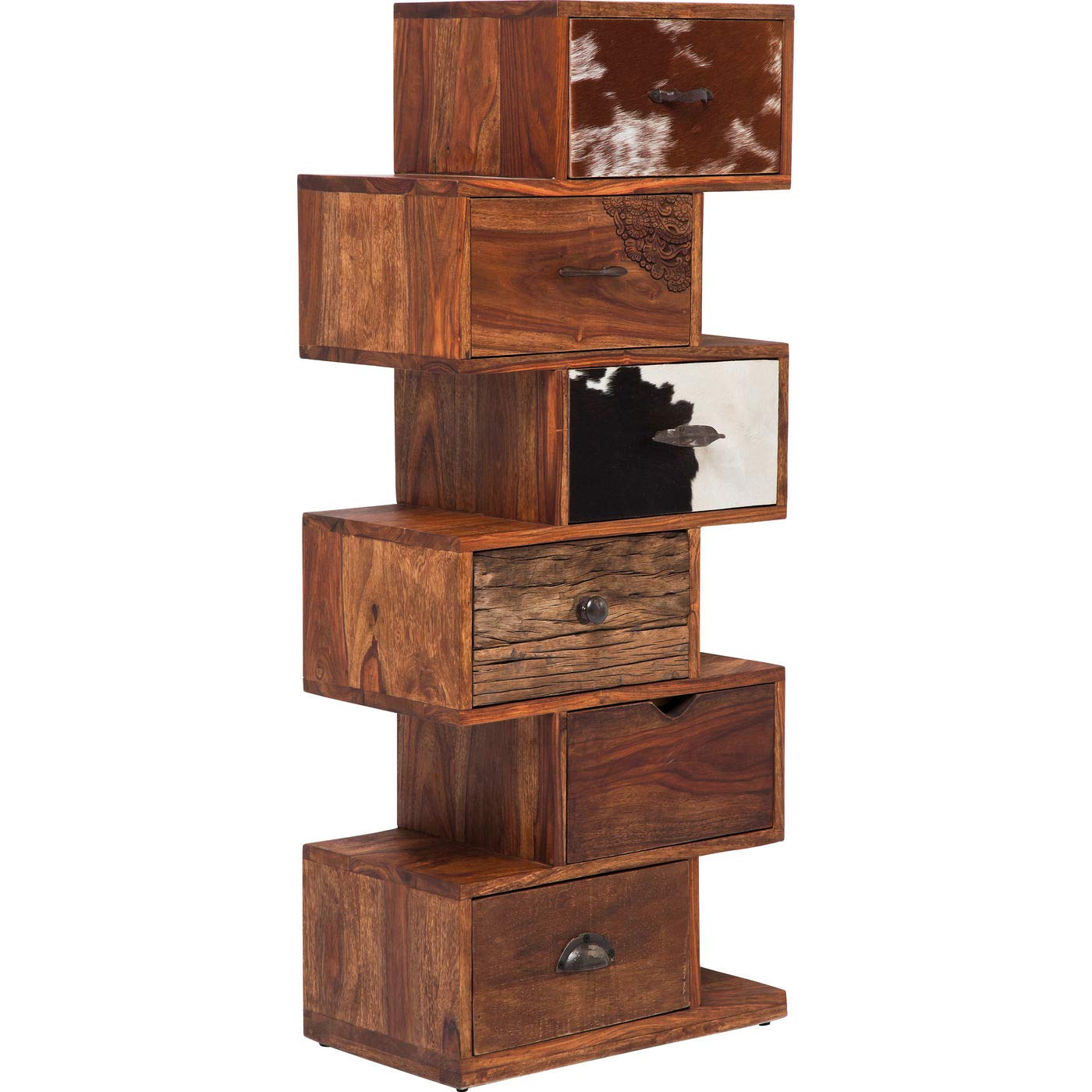 kare-design-hochkommode-rodeo-zick-zack-braun-120-x-50-x-30-cm image 6
