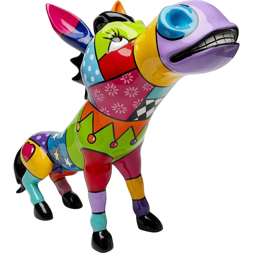 kare-design-deko-figur-donkey-patchwork-bunt-54-cm-handbemalte-esel-tierfigur-ku image 1