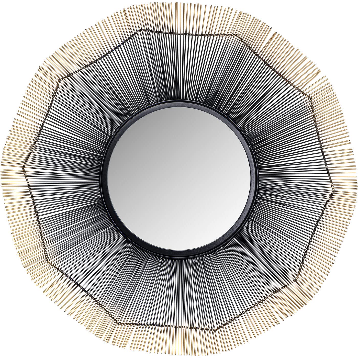 kare-design-wandspiegel-sunflower-81-cm-sonnenspiegel-schwarz-gold-handarbeit image 1
