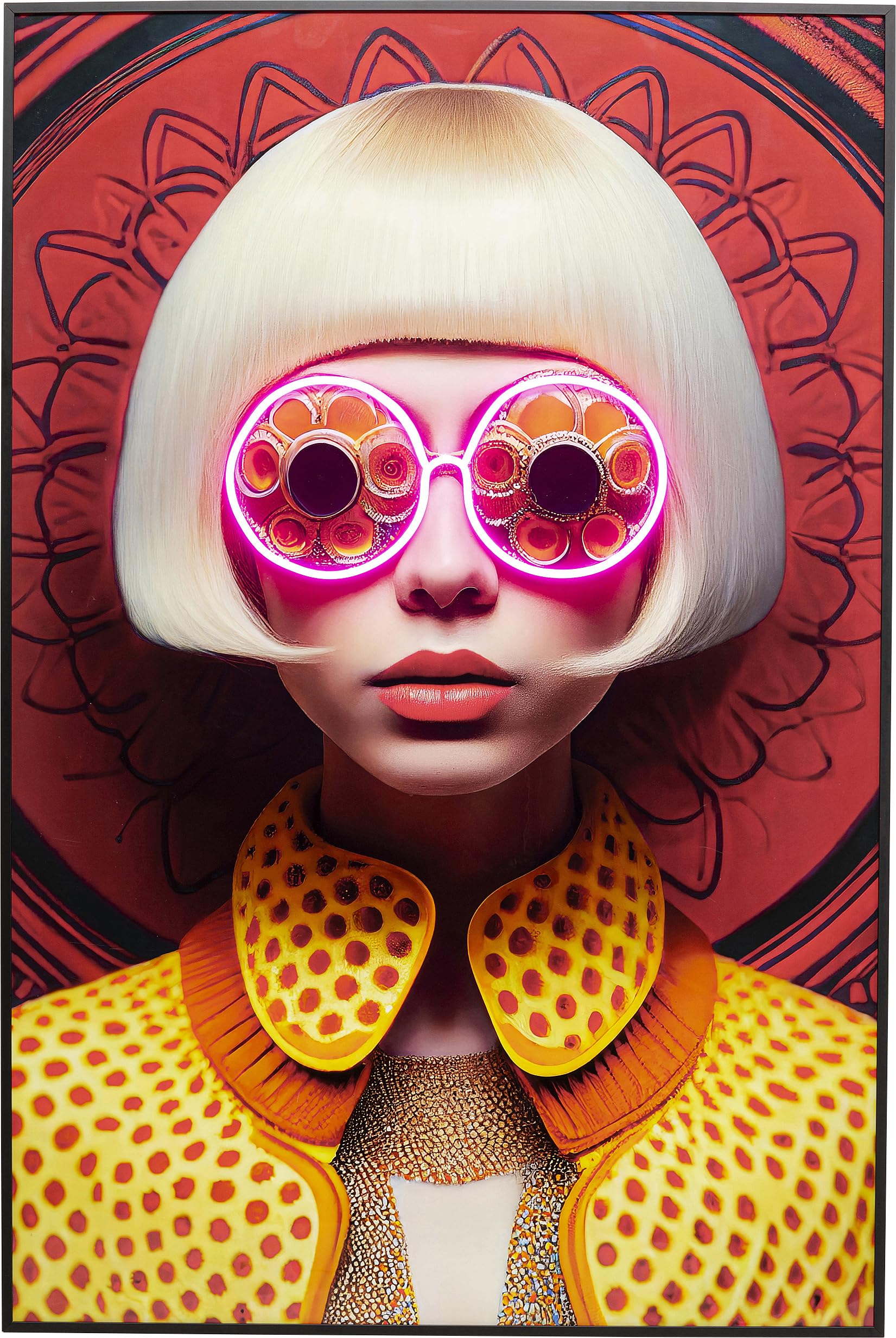 kare-design-wandbild-fancy-blonde-lady-mehrfarbig-120x80-cm-mit-led image 1
