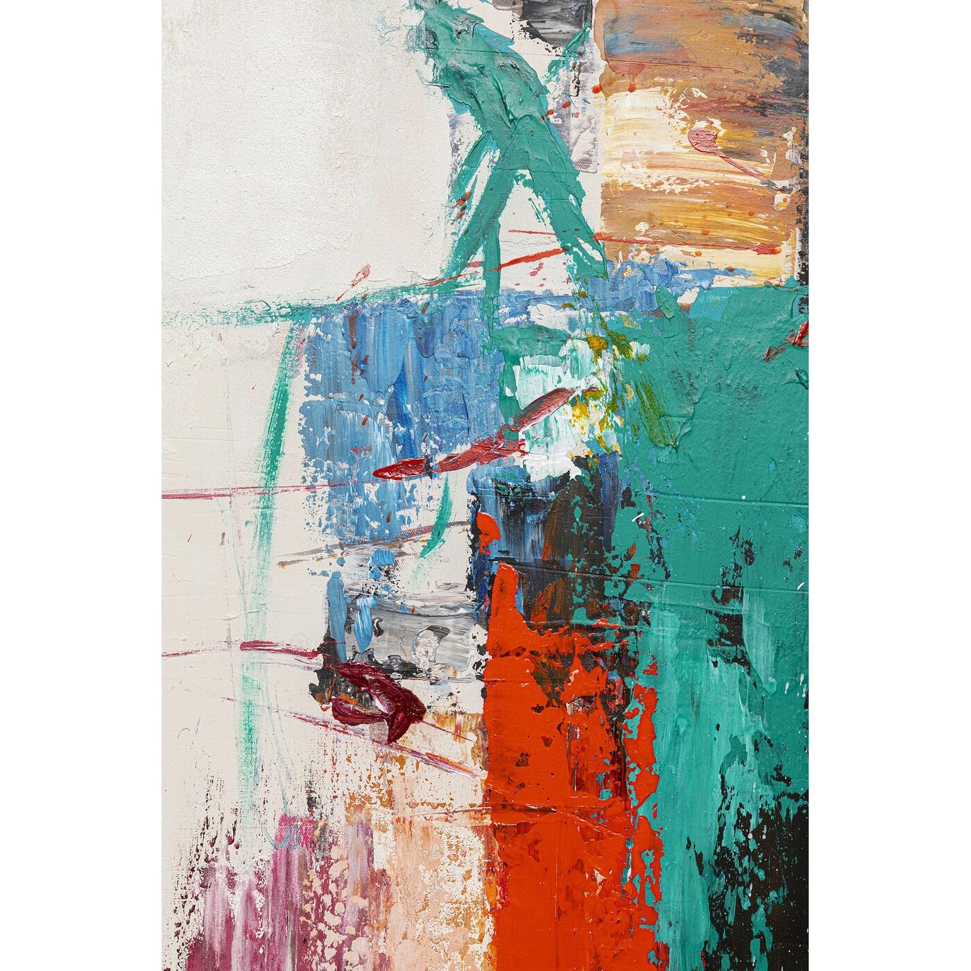 kare-design-be-happy-wandbild-bunt-150x120cm-handarbeit image 2