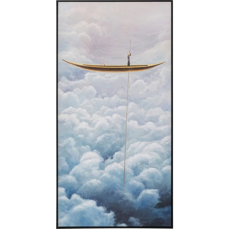 kare-design-leinwandbild-cloud-boat-120x60-cm-mehrfarbig-mit-massivholzrahmen image 1