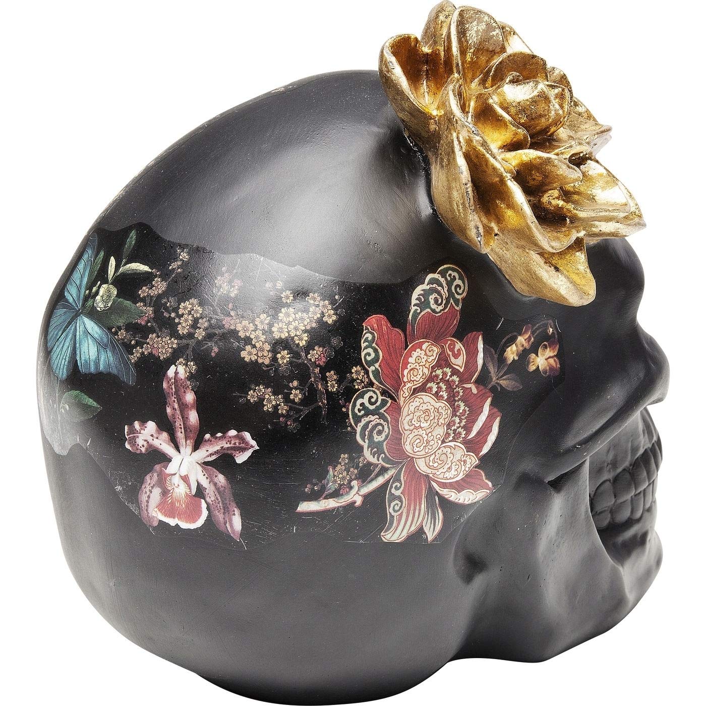 kare-design-deko-objekt-flower-skull-schwarz-totenkopf-skulptur-22-3x24x17-1-cm image 5