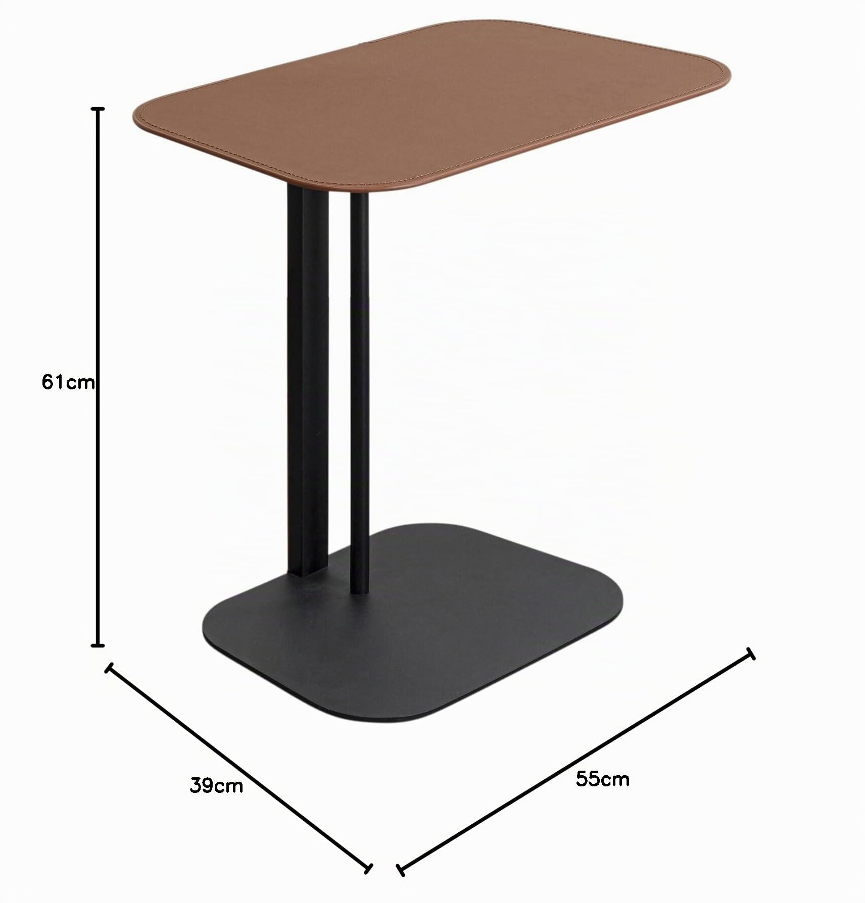 kare-design-beistelltisch-hedi-schwarz-braun-lederoptik-55-cm image 2
