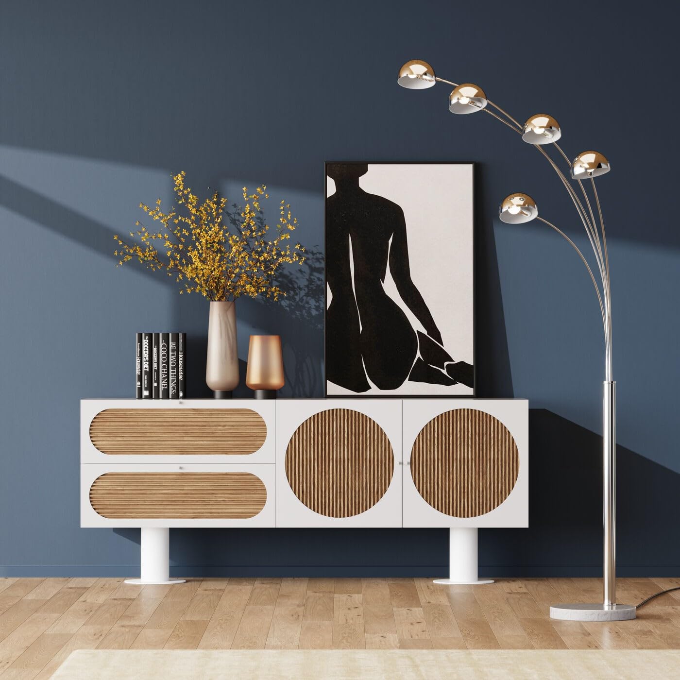 kare-design-atomic-sideboard-wei-eiche-183-cm-mit-2-schubladen image 2