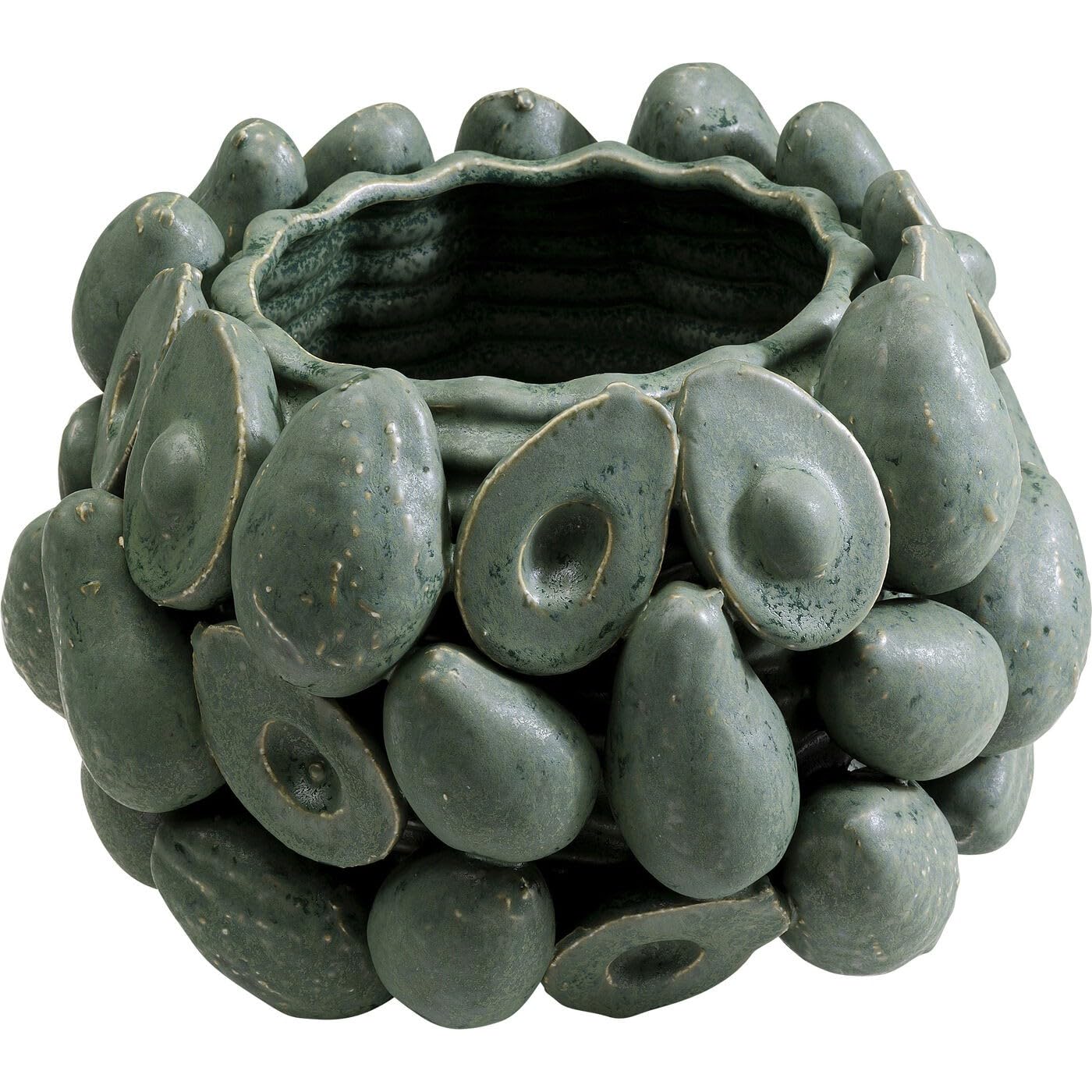 kare-design-vase-avocados-gr-n-handbemalt-23-cm-kleine-deko-tischvase-unikat image 1